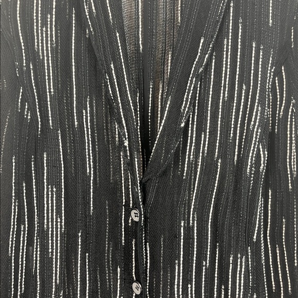 Per se by Carlisle black and white long sleeved thin blazer size 12. 52% linen - Picture 4 of 7